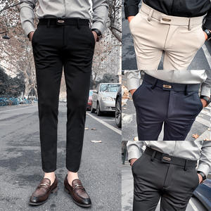Automne et hiver pantalons décontractés pour hommes automne pantalons décontractés mince neuf points droite tendance pantalons d'affaires - Product Image 4