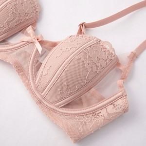 Ensemble de lingerie française sexy pour femme, soutien-gorge en dentelle ajourée, doux, à armatures, ultra-fin, grande taille, respirant - Product Image 5