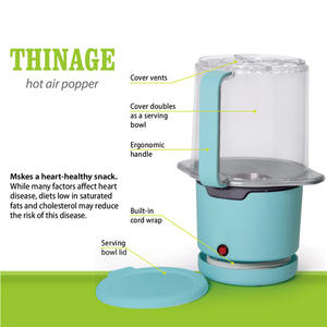 Mini fabricante de <span class=keywords><strong>palomitas</strong></span> de maíz de aire caliente de clase eficiente de energía de Material plástico eléctrico doméstico con contenedor para derretir <span class=keywords><strong>mantequilla</strong></span> - Product Image 4