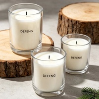 Bougeoir rond en verre avec couvercle en bois, personnalisable (couleurs et logos), à fond incurvé, idéal pour Noël et Pâques – Meilleures ventes