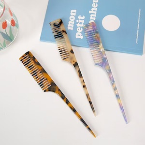 Peigne en fibre d'acétate, grande taille, antistatique, à queue pointue, pour cheveux secs et mouillés, usage domestique, écologique - Product Image 2