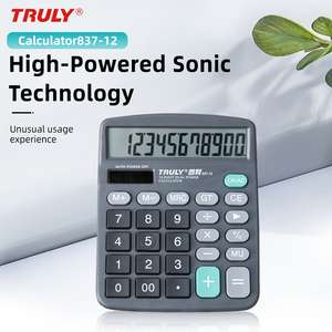Calculatrice promotionnelle à affichage 12 chiffres – Durable, à énergie solaire, avec piles AAA remplaçables – Calcul rapide – Noire - Product Image 6
