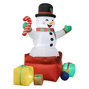 6FT Christmas Inflatable Snowman With LED Light Christmas Decoration For Indoor Outdoor Yard Garden Decorations