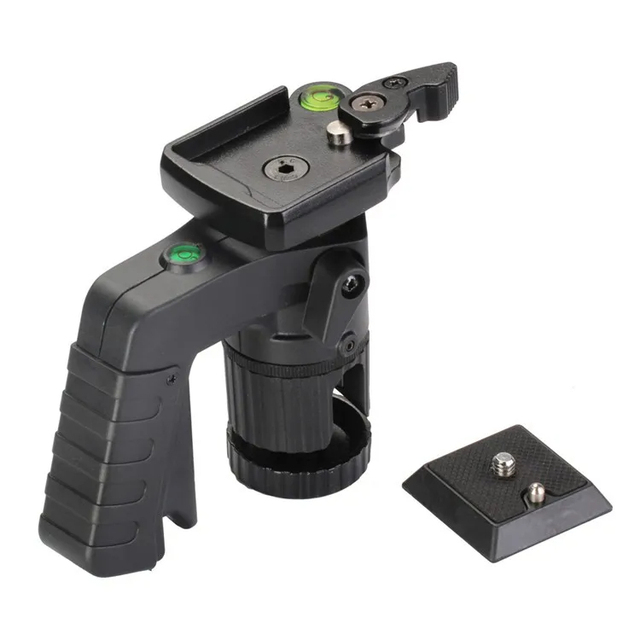 Handheld Pistol Grip Tripod Head With Quick Release for DSLR Camera Stabilizer Rig Tripod Handle Support Grip