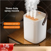 Nouvel humidificateur USB en plastique, 3 modes de pulvérisation, capacité de 1,8 L, fonction de minuterie, éclairage d'ambiance pour la maison et les bureaux