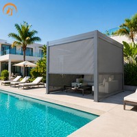 Pergola Bioclimatique Extérieure Portable Imperméable et Coupe-Vent en Aluminium avec Volets Latéraux Rétractables Manuels – Modèle Moderne Mirador