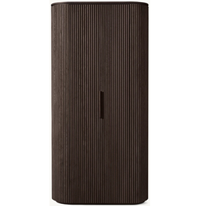 R American Style <strong>White</strong> Oak Vertical Grain Curved <strong>Double</strong> Door <strong>Wardrobe</strong> - Product Image 4