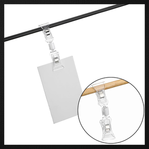 Étiquettes de rayonnage transparentes à clipser – Clips en plastique pour affichage de prix en supermarché et entrepôt - Product Image 1