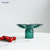 Plateau à fruits sur pieds de style nordique en verre borosilicate écologique, plateau de table basse pour décorations délicates, présentoir à bonbons et snacks