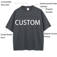 Camiseta de Lujo para Hombre, 100% Algodón Tejido, Corte Cuadrado, Logotipo Personalizado, Estilo Urbano, Ajuste Regular, Lavado Ácido, Diseño Liso, Antipilling, Transpirable