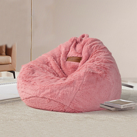 Poufs en peluche en promotion – Rembourrage en polyéthylène pour intérieur, pouf géant moelleux en fausse fourrure, canapé paresseux