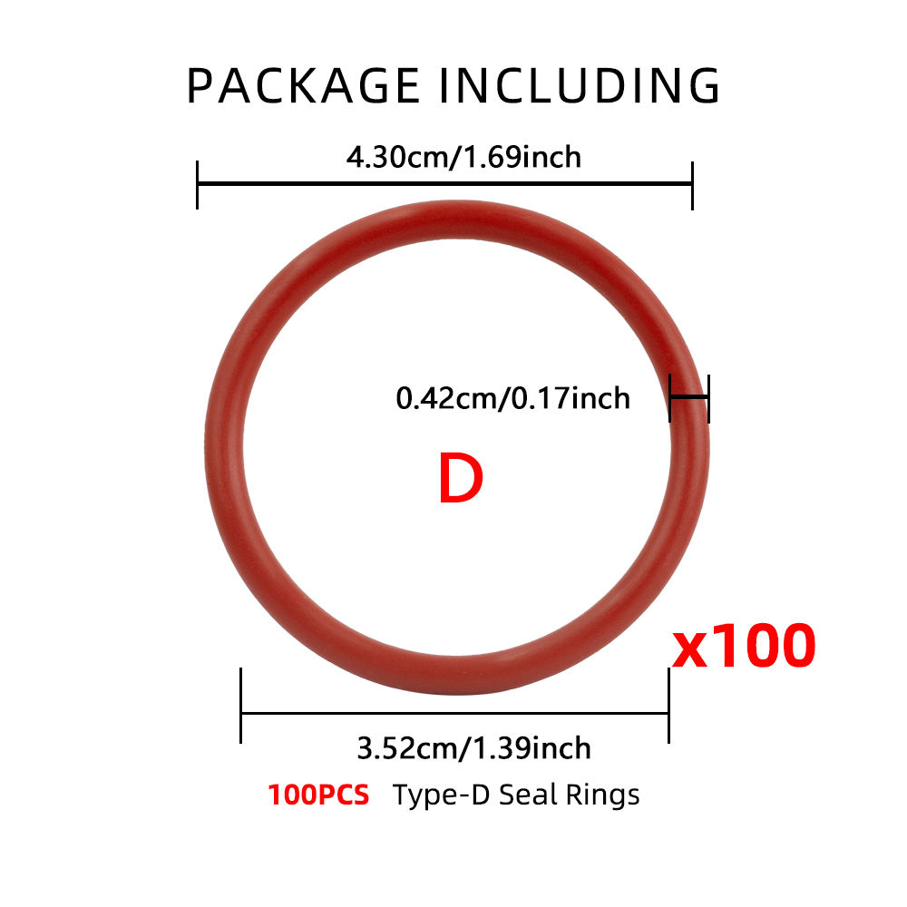 Red(100PCS 43.6*35.2*4.2MM O-rings)