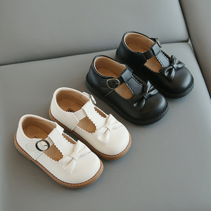 Chaussures pour filles à nœud papillon en gros, chaussures d'école pour enfants, chaussures habillées en <span class=keywords><strong>cuir</strong></span> solide pour tout-petits - Product Image 1