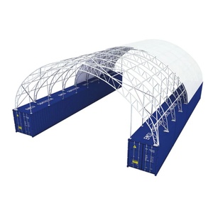 Abri de conteneur maritime robuste et durable pour l'extérieur, structure en acier, double poutre industrielle, auvent de conteneur, toit de conteneur - Product Image 2
