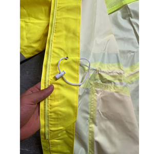 Imperméable de sécurité imperméable pour hommes et femmes avec fermeture auto-agrippante et fermeture éclair, en Oxford 300D haute visibilité réfléchissant, long - Product Image 6