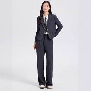 Women's Suit Set Solid Color Polyester Anti-Wrinkle Formal Workwear Office Commuting Professional Dress Suit - Product Image 2