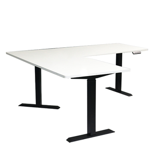 Meubles de bureau personnalisés en vente <span class=keywords><strong>chaude</strong></span>, bureau debout électrique moderne à 3 pieds, réglable en hauteur, en forme de L - Product Image 4