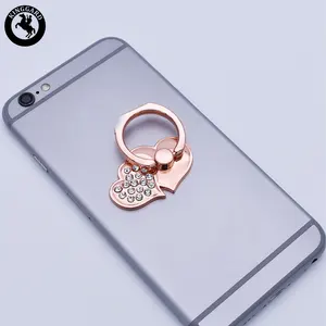 Cell phone metal finger ring holder phone stand 360 degree rotation heart cell phone holder for smartphone