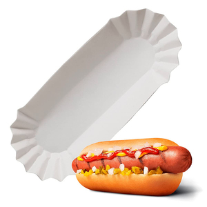 Cajas de Embalaje Desechables, Biodegradables y Compostables, de Pulpa de Papel, con Diseño de Barco, para Hot Dogs, Aptas para Alimentos, para Puestos de Comida - Product Image 1