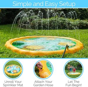 Alberca Inflable con Rociador de Agua con Diseño de Animales de la Savana de 68 Pulgadas para Niños, Juegos Acuáticos de Verano para el Patio Trasero - Product Image 5