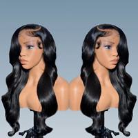 Perruques avant en dentelle transparente vague de corps naturel 100% perruques de cheveux humains pour les femmes noires vente en gros vendeurs de cheveux vierges indiens bruts