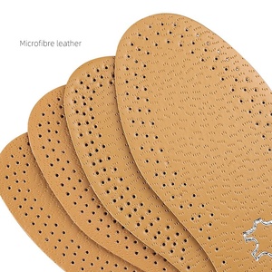 Semelles en cuir véritable respirant Coussinets de <span class=keywords><strong>chaussures</strong></span> en cuir microfibre Semelle intérieure en éponge en latex souple EVA en cuir fin - Product Image 2