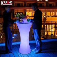 Table de cocktail LED lumineuse imperméable, mobilier de bar LED, table haute LED, table LED pour bar à domicile