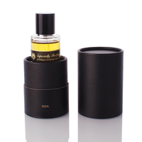 Flacon de parfum en verre transparent cylindrique personnalisé de luxe 30 50 100 ml avec boîte d'emballage