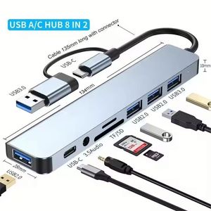 8 in 1 <b>Usb</b> <b>Hubs</b> Multiport Dock Support TF/PD Reading <b>USB</b> 3.5mm Audio Type C Multi-Port Supports TYPE-C Channel Computer <b>Usb</b> <b>Hub</b> - Product Image 2