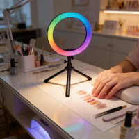 Lumière vidéo de 8 pouces, température de couleur réglable, 120V-230V, anneau lumineux LED avec support de 14 cm