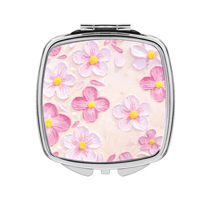Draagbare opvouwbare dubbelzijdige roestvrijstalen mini handspiegel met gepersonaliseerd logo - Product Image 6