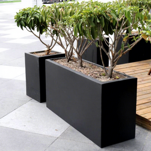 Jardinières extérieures en fibre de verre, bacs à fleurs sur pied en acier inoxydable personnalisés, jardinières modernes pour centres commerciaux, rues commerciales et places publiques - Product Image 3