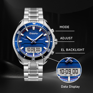 Montre musulmane QiblaNav de luxe automatique numérique en acier inoxydable avec <span class=keywords><strong>boussole</strong></span> islamique, fonction Azan, phases de lune et étanchéité 20m - Product Image 5