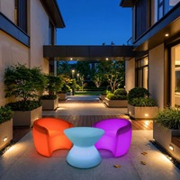 Table basse LED étanche pour extérieur, éclairée, à changement de couleur RGB, pour patio, salon, jardin, fête, meubles LED