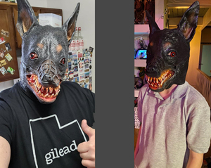 Máscara de Cabeza de Perro Zombi Aterrador al por Mayor, Accesorios de Disfraz de Terror, Cabeza de Animal Realista, Máscaras de Fiesta de Disfraces de Halloween - Product Image 6