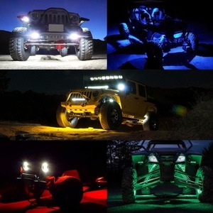 RGB APP araba <span class=keywords><strong>Led</strong></span> kaya lamba 9-36V <span class=keywords><strong>Led</strong></span> Underglow 4/6/8/12 bakla kaya işıkları için Offroad kamyoneti - Product Image 6