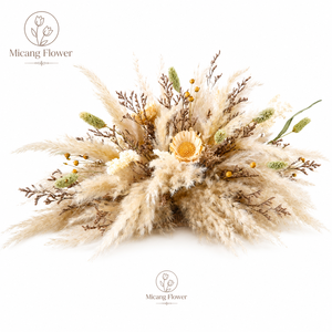 Decoración de Esquina para Bodas, Hojas de <span class=keywords><strong>Palma</strong></span>, Hierba de Pampas, Arco de Eucalipto, Arreglo Floral para Arco - Product Image 2