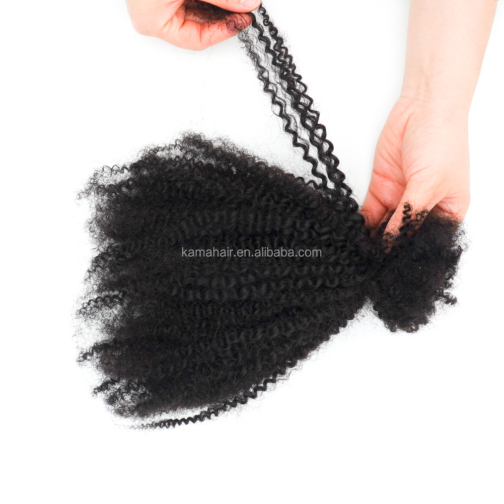 KAMA Afro Bulk Brazilian Remy Hair Machine Double Weft 50g for Micro Braids/Twists Detail Section 4