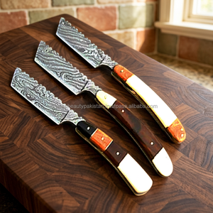 ASAP Economical Fixed-Blade Damascus Stainless Steel Shaving <b>Razor</b> Sustainable Wood Handle Multi-Use Personal Care <b>Men</b> Hotels - Product Image 4