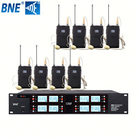 Harga Pabrik Mikrofon Head-mounted 8 Kanal UHF Nirkabel Headworn Mic Headset untuk Mengajar, Membimbing, dan Berbicara