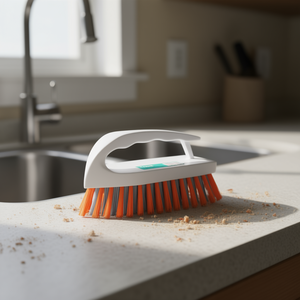 Brosse de nettoyage manuelle Klintek CELI-35 avec poils en nylon orange pour l'élimination de la poussière à la maison et en voiture, conception compacte en plastique pour les espaces restreints - Product Image 2