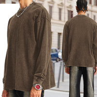 T-shirt à manches longues personnalisé de haute qualité pour hommes et femmes, mode décontractée, coupe ample, emballage de marque, faible MOQ, échantillonnage en 7 jours