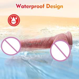 Dildo Silikon Realistis dengan Getaran, Stimulasi Titik G, Dildo Teleskopik Bergetar dan Berpemanas, Mainan Seks Dewasa untuk Wanita - Product Image 3