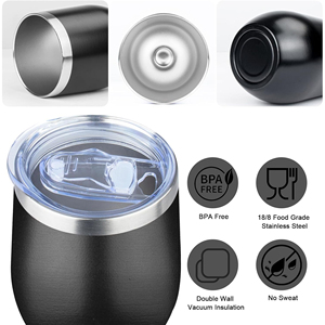 <b>Hot</b> 12 oz Outdoor Metal Steel Logo Printing Mug Tumbler Egg Water Mugs Vacuum Drink Coffee Cup with Lid Wholesale - Product Image 2