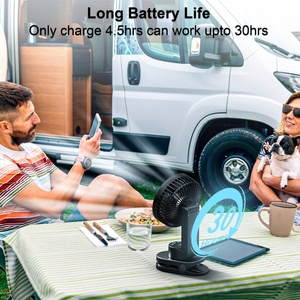 Ventilateur Socool Portable Multifonction Table Lumière LED Camping en Plein Air Électrique 5000MAh 9 Vitesses Rechargeable Clip en Plastique - Product Image 3
