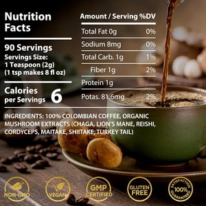 ผงกาแฟเห็ด OEM/ODM รับผลิตตามสั่ง อาหารเสริมเห็ดหลินจือ ผงสกัดเห็ดชิตาเกะและเห็ดมอเรล - Product Image 6