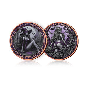 Collection en gros <span class=keywords><strong>de</strong></span> pièces <span class=keywords><strong>de</strong></span> monnaie plaquées cuivre 1oz, thème Sorcière d'Halloween, design Sexy Beauty Coin, en stock - Product Image 1