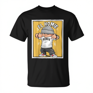 Camiseta El Homie Mexican Homie El Cholo para adultos, unisex, de algodón negro, ropa informal - Product Image 2