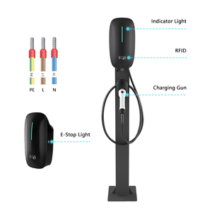 Chargeur mural pour garage domestique 7KW 11KW 22KW avec déverrouillage par carte RFID, voyant LED d'état et câble TPU épais – Station de recharge AC - Product Image 2