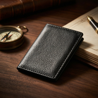 Porte-cartes en cuir véritable de style vintage, fermeture magnétique, texture douce et durabilité longue durée, en promotion, fournisseur indien